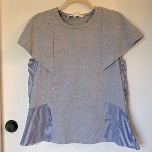 Thakoon Addition grey blue white stripe top size 8